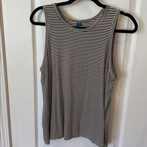 Old Navy Black and Off White Striped Tank Size Medium